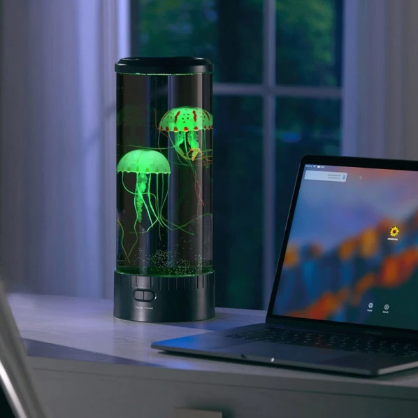 GlareGlow - LED Lavalampe met Beweeglijke Kwallen & Sfeervolle Verlichting