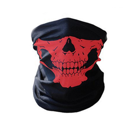 Nekwarmer met doodshoofdprint voor motor en ski