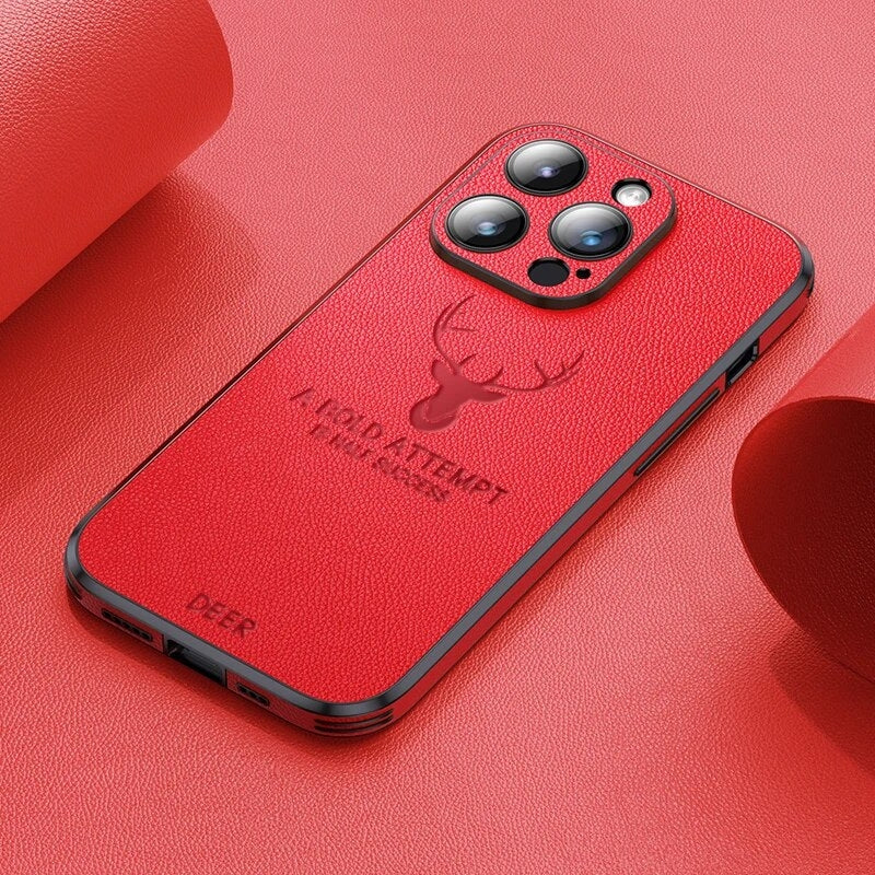 Luxe Hertenleren iPhone Hoes - Veltro
