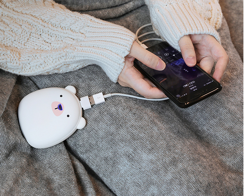 Schattige handwarmer pinguïn of ijsbeer, oplaadbaar via USB