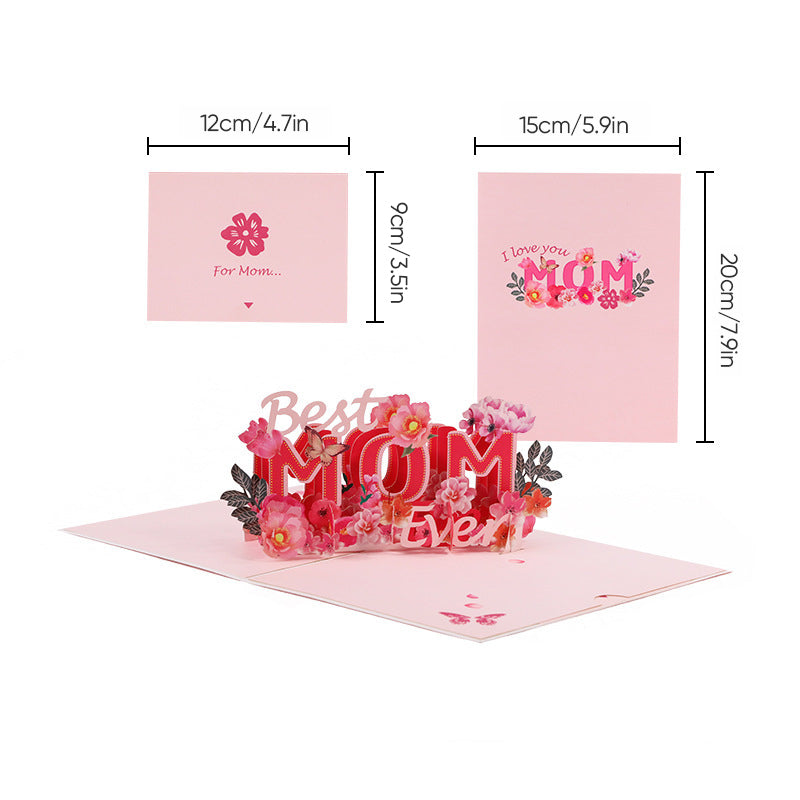 Moederdag 3D-bloemenkaart, uniek aandenken voor haar