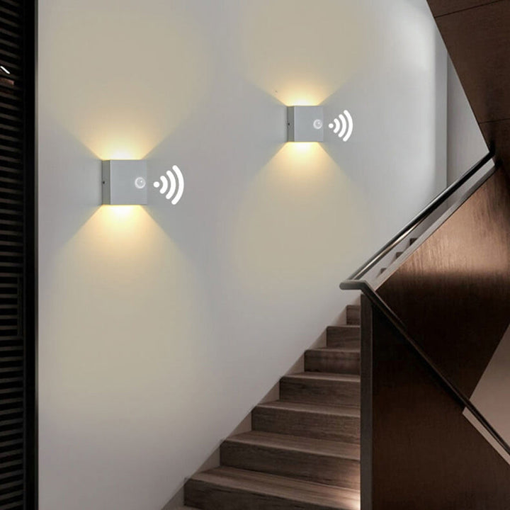 Wandlamp met bewegingssensor, verstelbare led-buitenverlichting