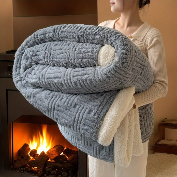 CozyNest - Luxe Pluche Deken Dubbelzijdig Fluweel & Imitatie Lamswol