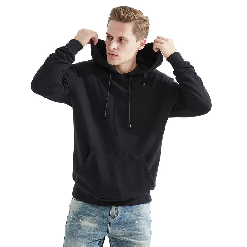 Verwarmde hoodie voor buiten, licht en waterafstotend