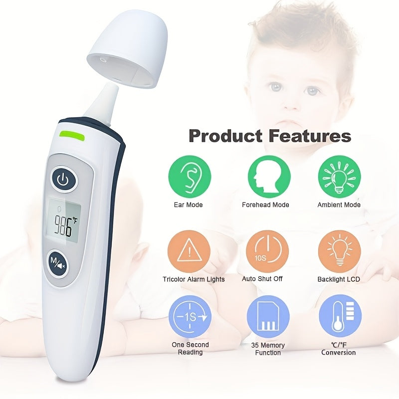 Digitale 2-in-1 Thermometer met Snelle Meting in 1 Seconde – Geschikt voor Voorhoofd en Oor