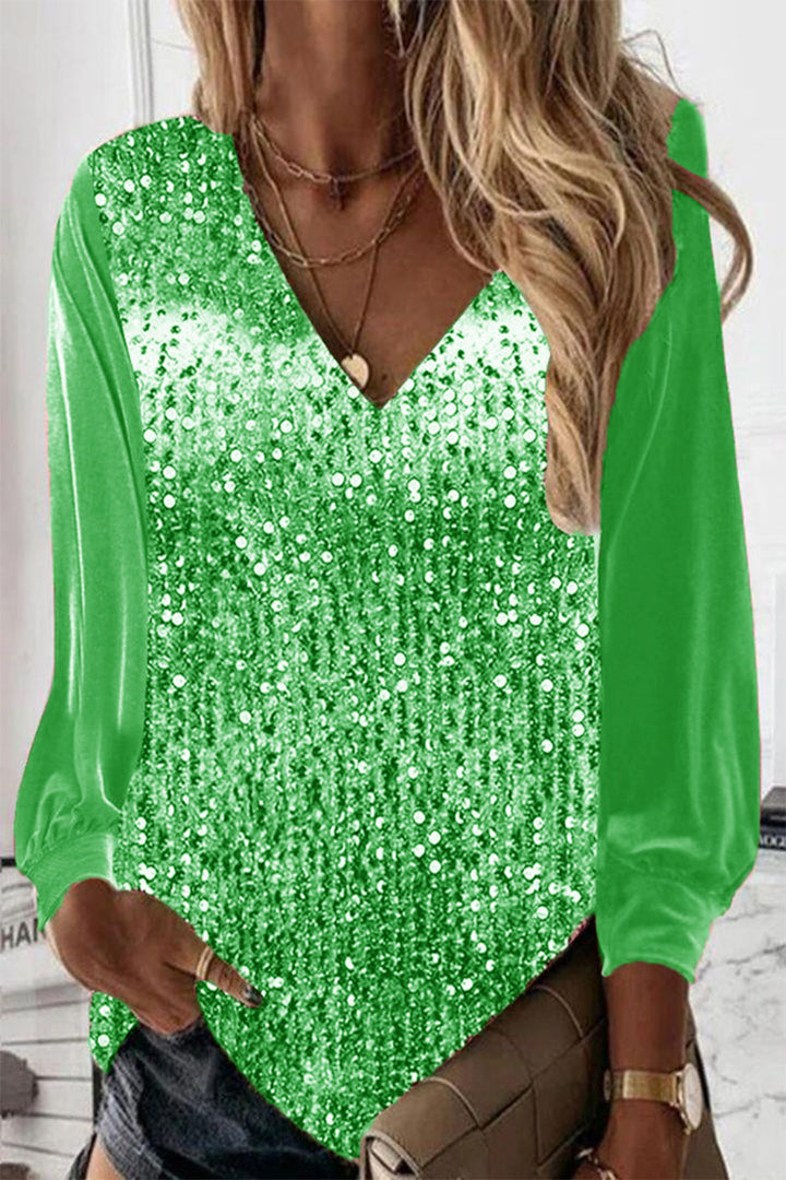 Eenvoudige glitterblouse voor dames – Elodie