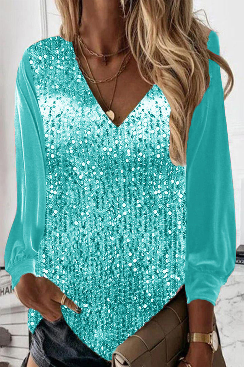 Eenvoudige glitterblouse voor dames – Elodie