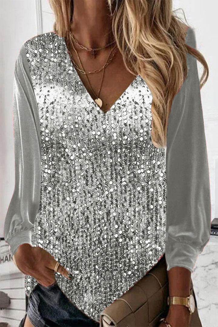 Eenvoudige glitterblouse voor dames – Elodie