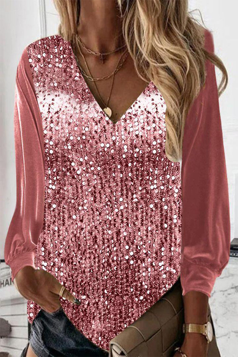 Eenvoudige glitterblouse voor dames – Elodie
