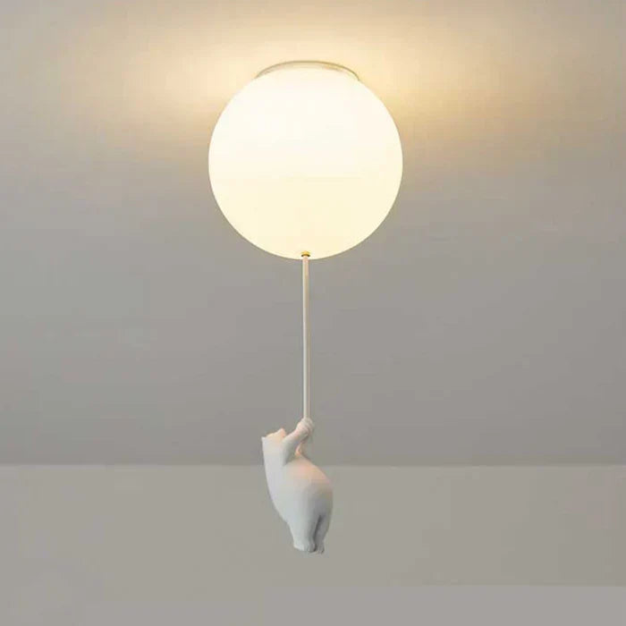 Kinderplafondlamp met beer en bal | CloudBea
