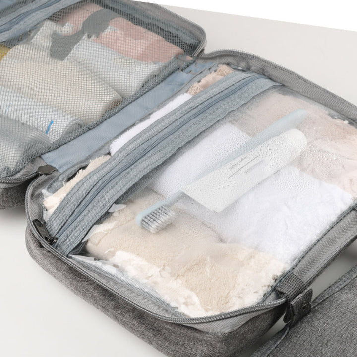 Travelique reisorganizer voor cosmetica | Compact en waterdicht | Met 4 vakken en 360° haak | Voor dames en heren