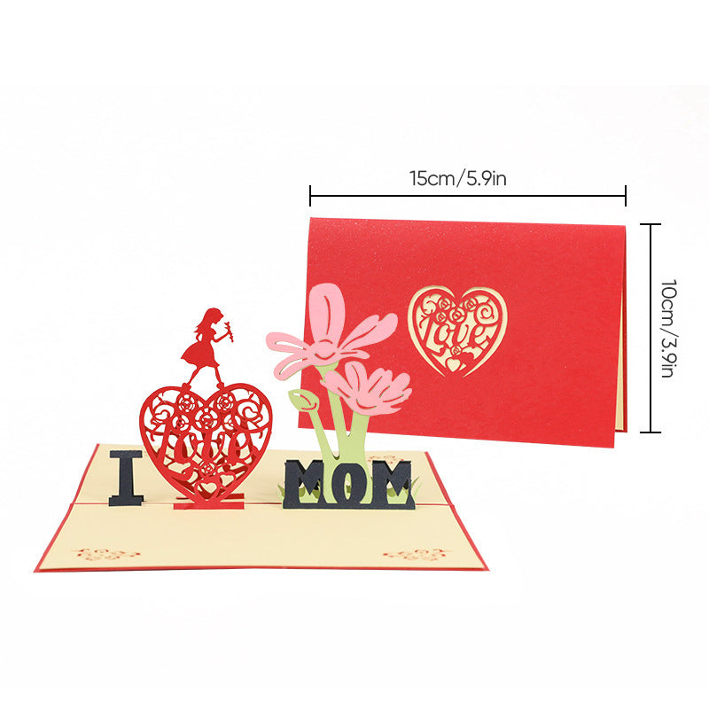 Moederdag 3D-bloemenkaart, uniek aandenken voor haar