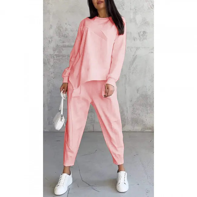 Tweedelige set: casual sweatshirt met lange mouwen en joggingbroek