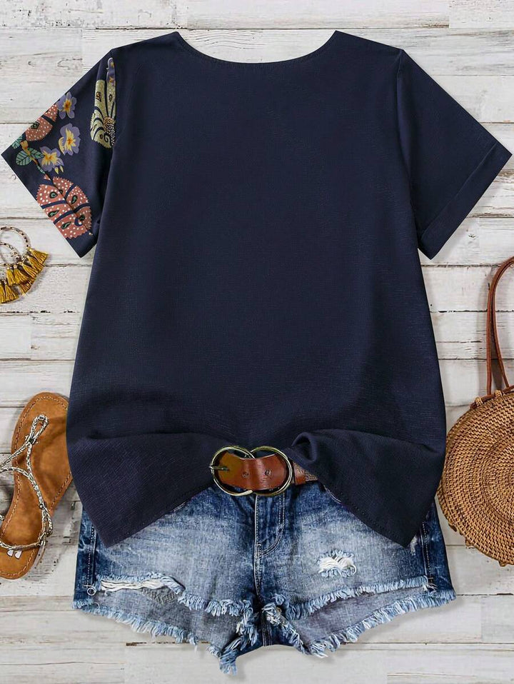 Rosana – Stijlvol Shirt met Korte Mouwen en Bloemenpatroon