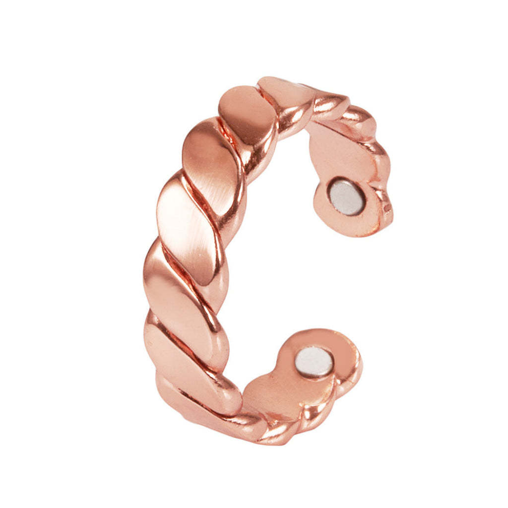 Retro Open Adjustable Magnetic Copper Ring