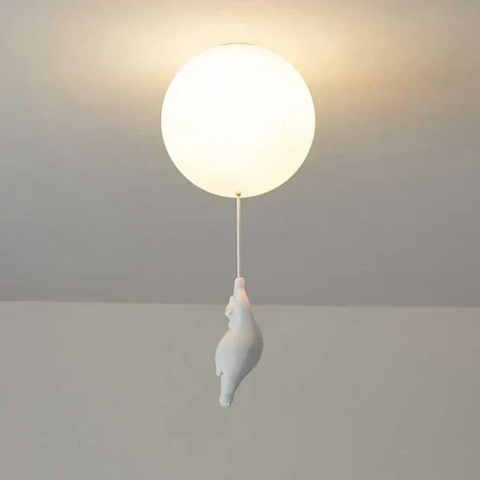 Kinderplafondlamp met beer en bal | CloudBea