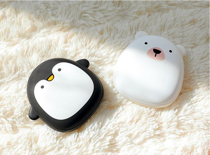 Schattige handwarmer pinguïn of ijsbeer, oplaadbaar via USB