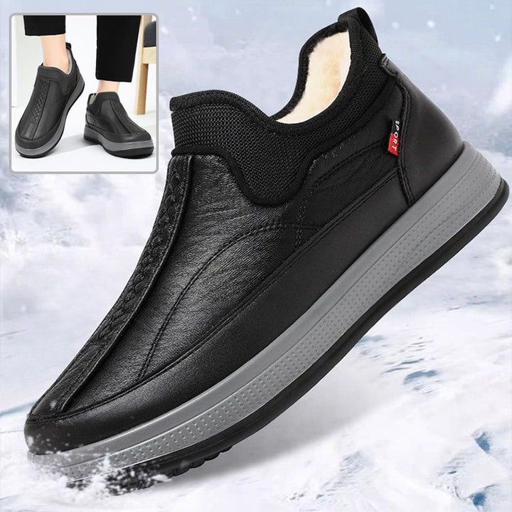 Gevoerde snowboots heren met platte zool en ronde neus