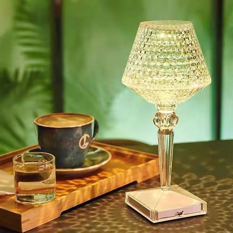 GlowLux - Kristallen LED Tafellamp met USB Oplaadbare Dimbare Verlichting