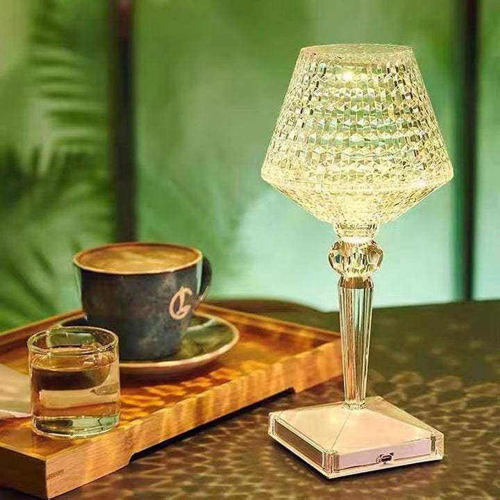 GlowLux - Kristallen LED Tafellamp met USB Oplaadbare Dimbare Verlichting