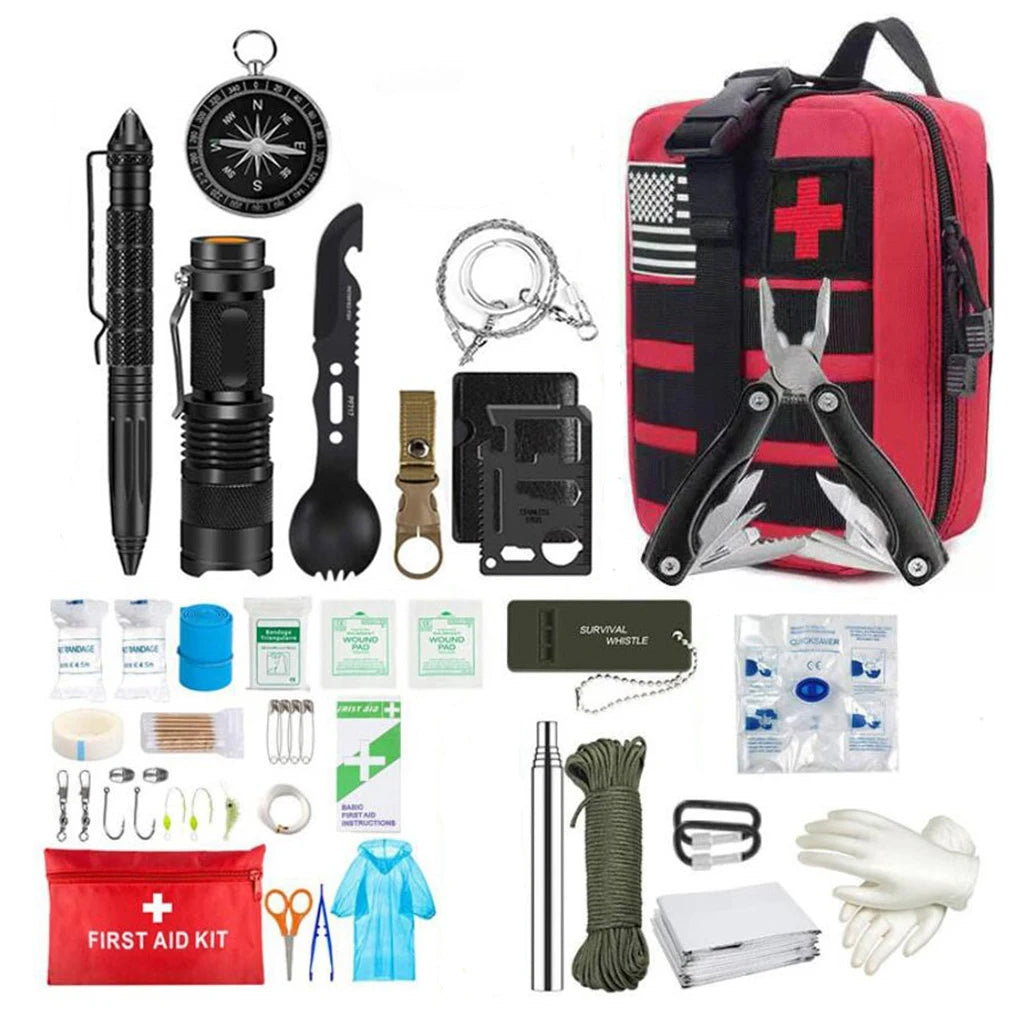 SurvivorBuddy - Complete EHBO & Survival Set met Compacte Trauma Tas voor Outdoor Avonturen