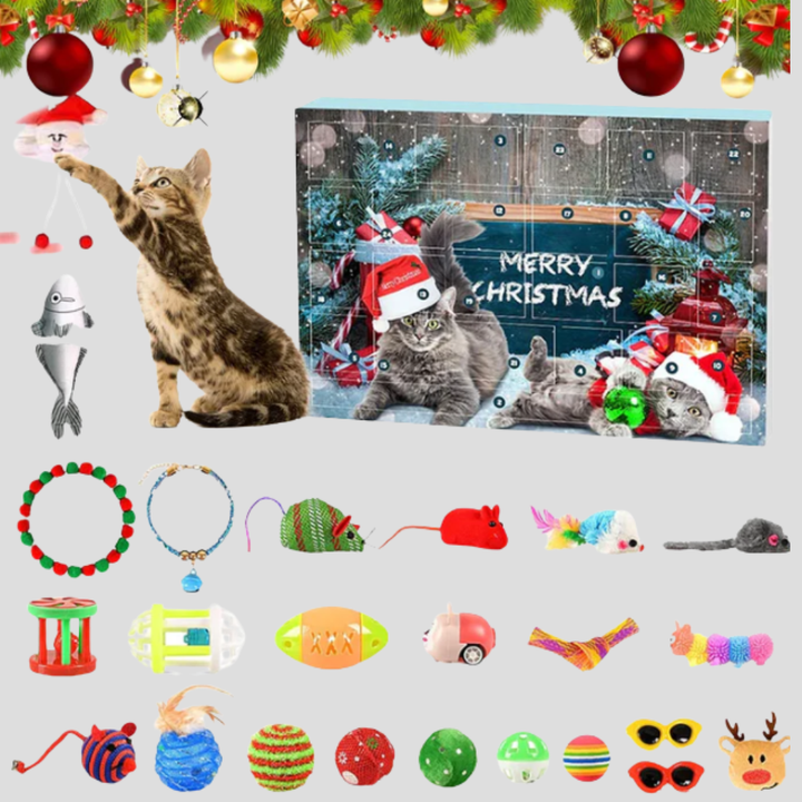 Kattenspeelgoed Adventskalender 24-daagse interactieve aftelset
