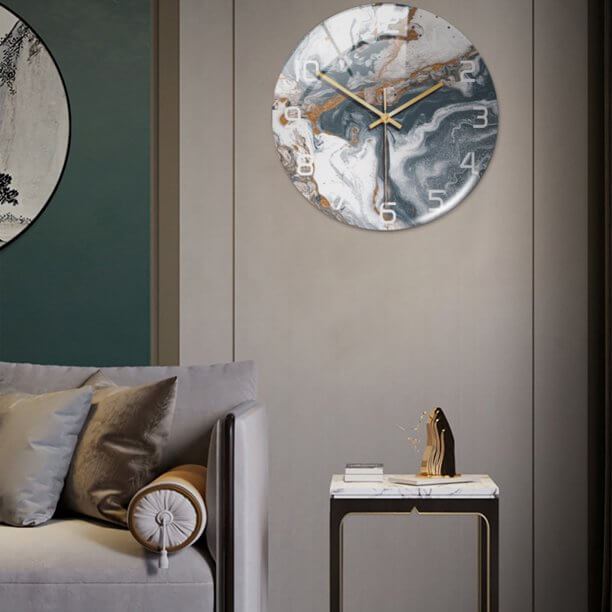 Elegante Wandklok met Marmereffect – MarbleTime