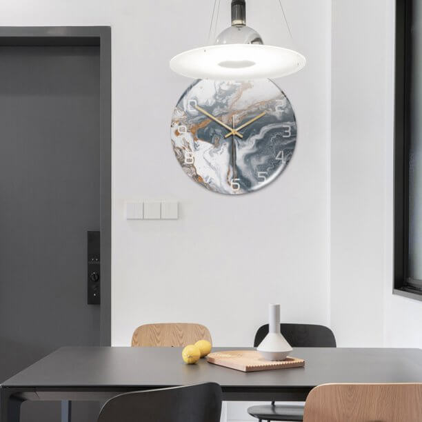 Elegante Wandklok met Marmereffect – MarbleTime