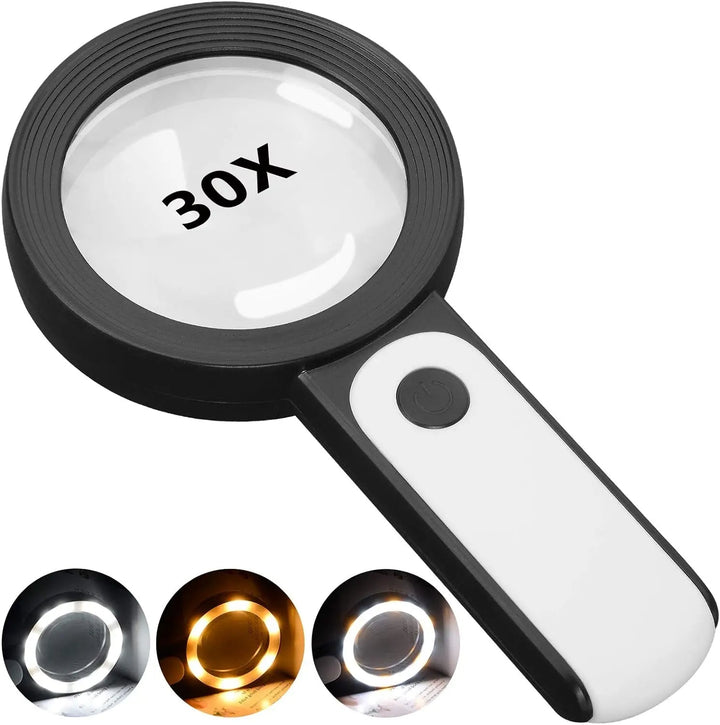 30x Vergrootglas met LED Verlichting voor Lezen & Inspectie