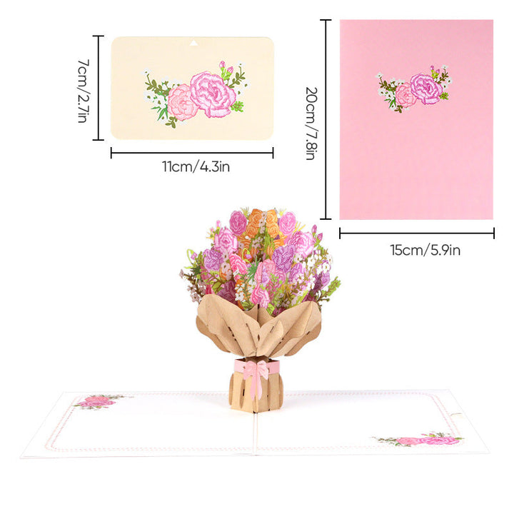 Moederdag 3D-bloemenkaart, uniek aandenken voor haar