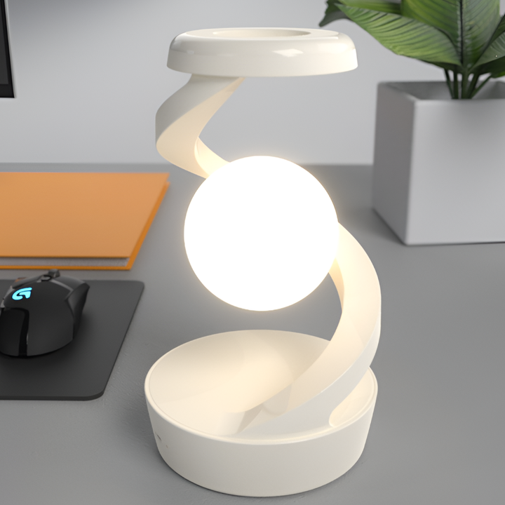 GlowSphere - Moderne Zwevende Lamp met Draaibare LED en Draadloos Opladen