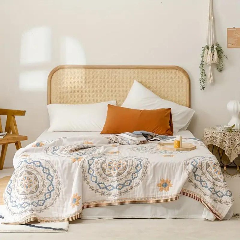 Boho plaid van katoen met mandala