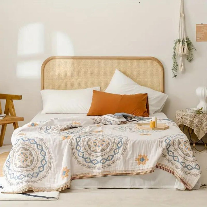 Boho plaid van katoen met mandala