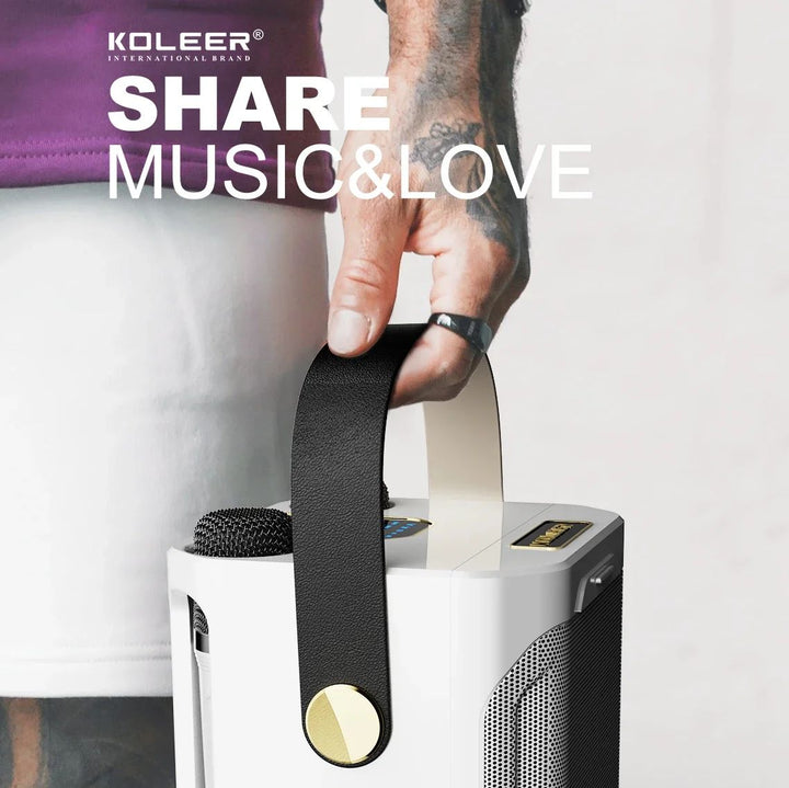 Krachtige Bluetooth Karaokespeaker – Draagbare Draadloze Subwoofer Stereo Surround 360° met Dubbele Microfoon