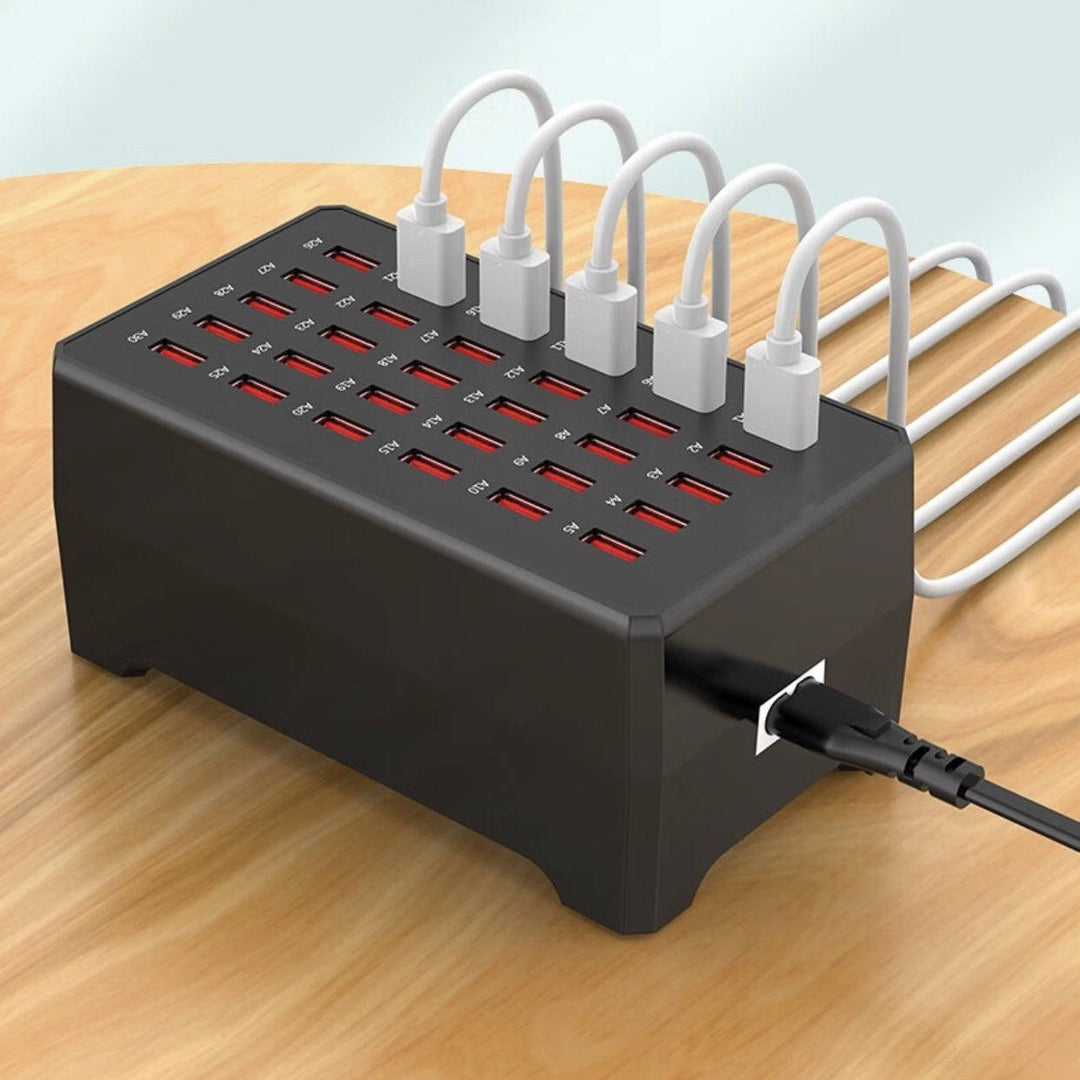 Oplader voor meerdere apparaten, krachtig USB-dockingstation met 30 poorten