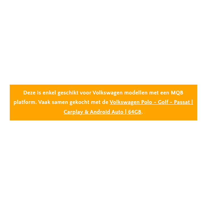 MQB - verloop iso - Android autoradio - Volkswagen auto