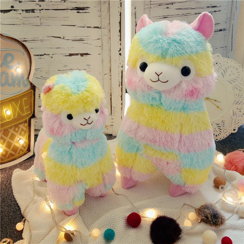 Zacht Regenboog Alpaca Knuffeldier voor Baby's en Kinderen