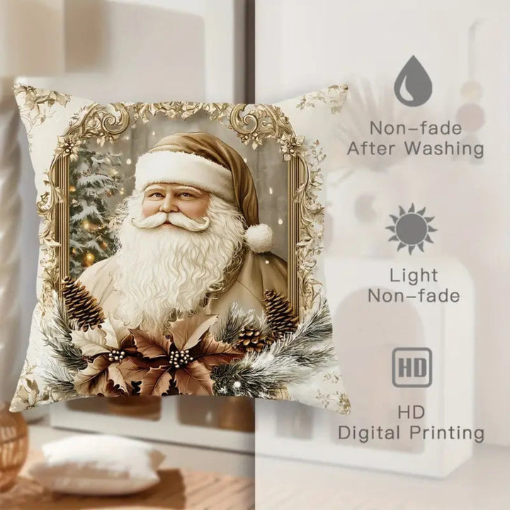 Vintage kerstkussenhoes met elegant patroon van boom en strik