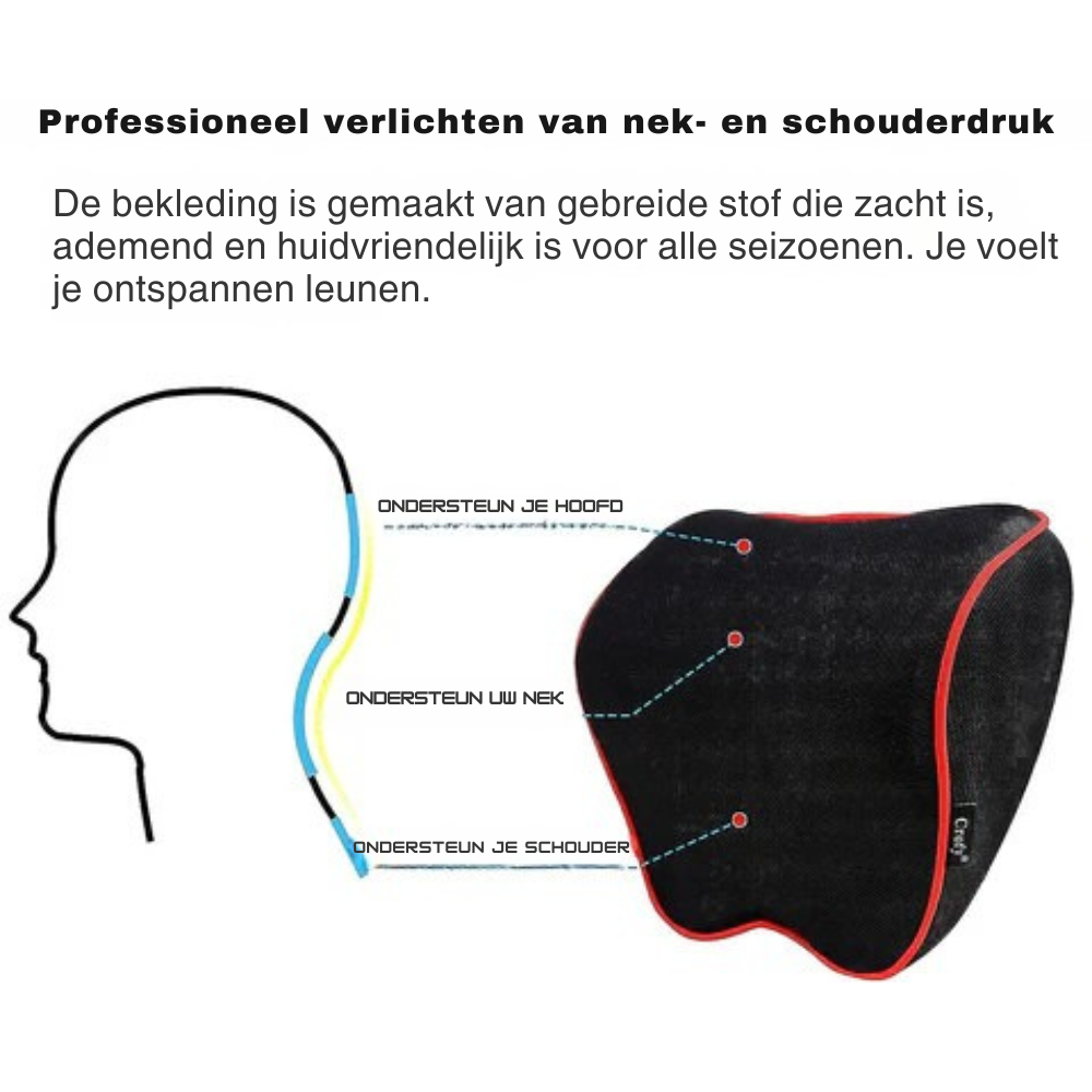 2 st. Auto nekkussens - comfortabel en ergonomisch