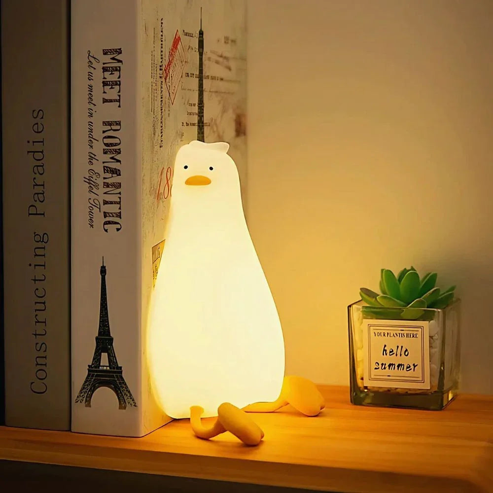 Schattig nachtlampje met figuurtje voor naast je bed, touchbediening, oplaadbare lamp