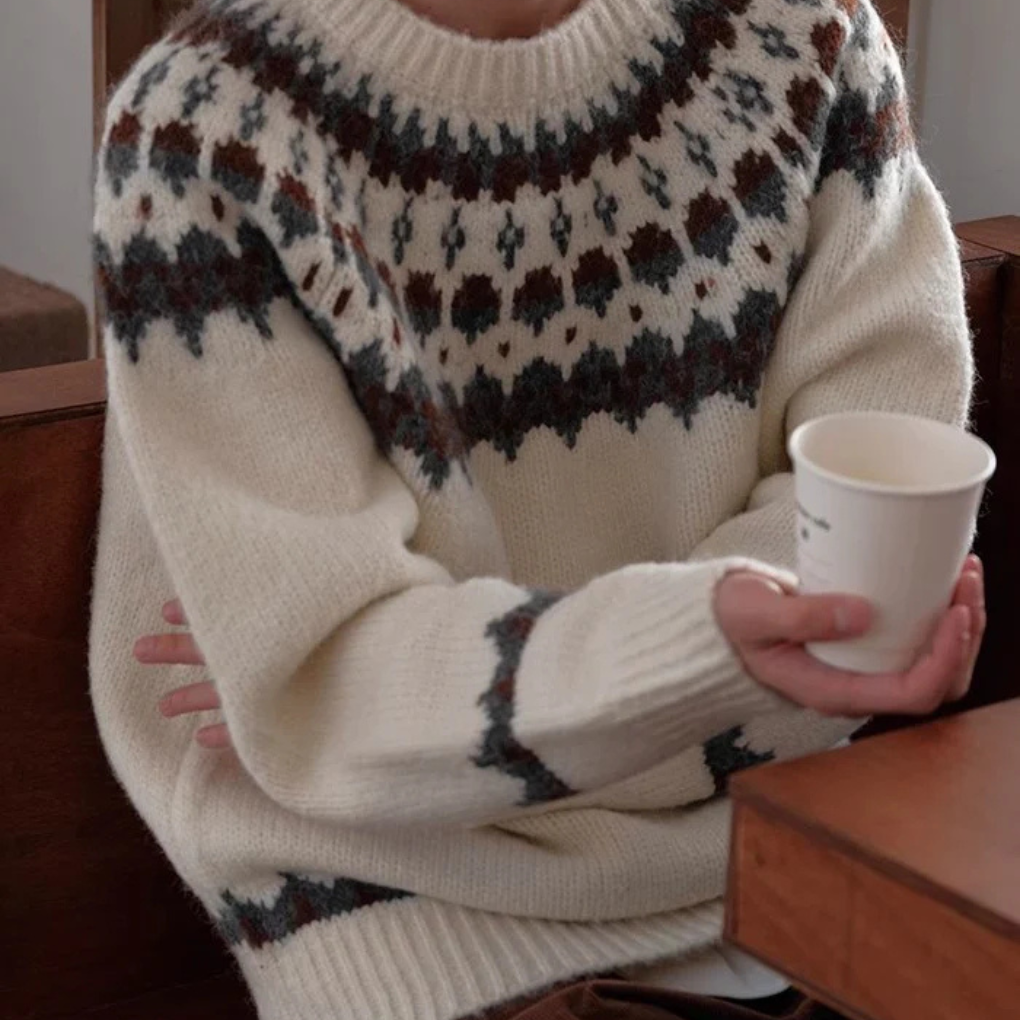 Vintage ronde hals trui voor heren – retrostijl