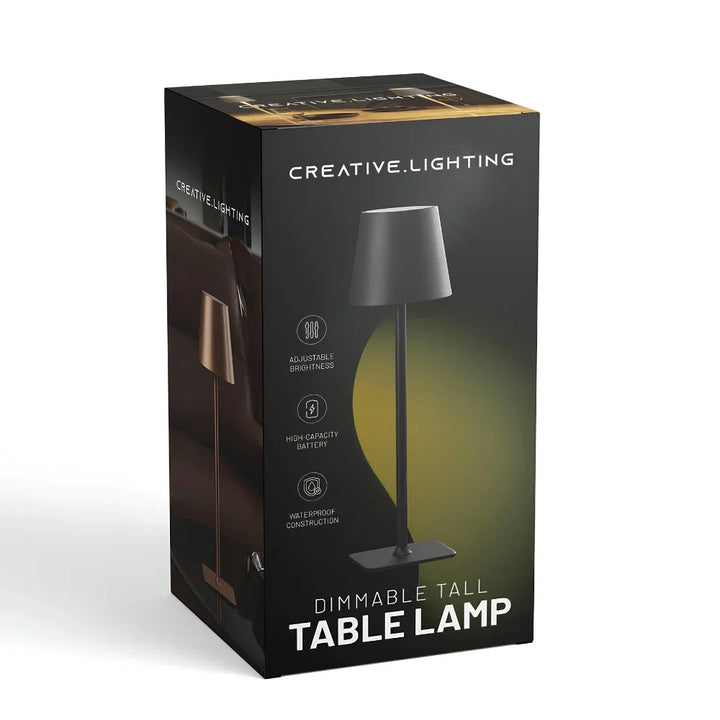 Hoge dimbare tafellamp, oplaadbare LED-lamp met aanraakbediening