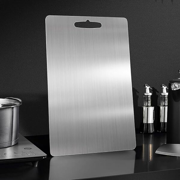 PureSteel - Antibacteriële RVS Snijplank met Handvat voor Hygiënisch Gebruik