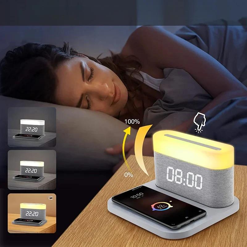ChargeMaster - Draadloze Oplader 15W met Wekker en Nachtlampje