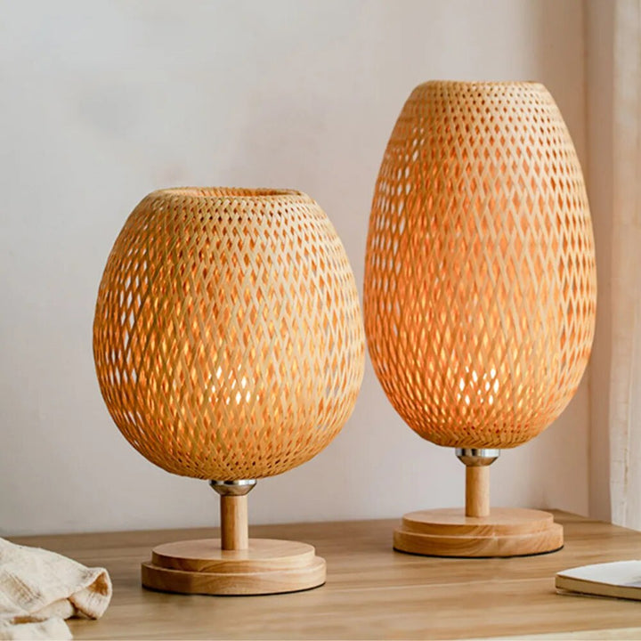 LumiBamboo - Handgemaakte Vintage Bamboe Tafellamp voor Natuurlijke Sfeer