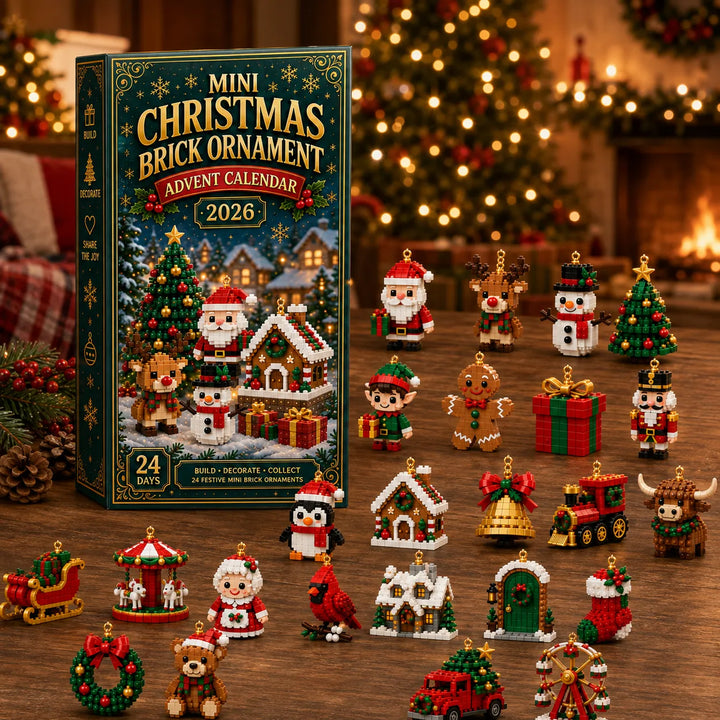 Kerst-adventskalender met 24 mini-bouwsteensets