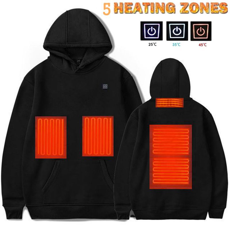 Verwarmde hoodie voor buiten, licht en waterafstotend