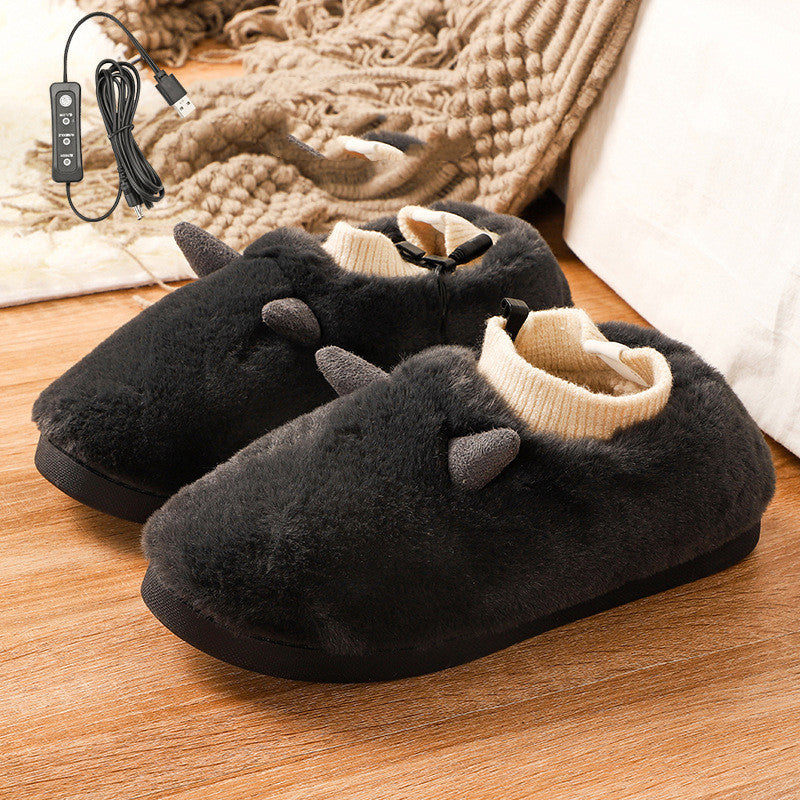 Verwarmde pantoffels met USB en superzacht velours, unisex
