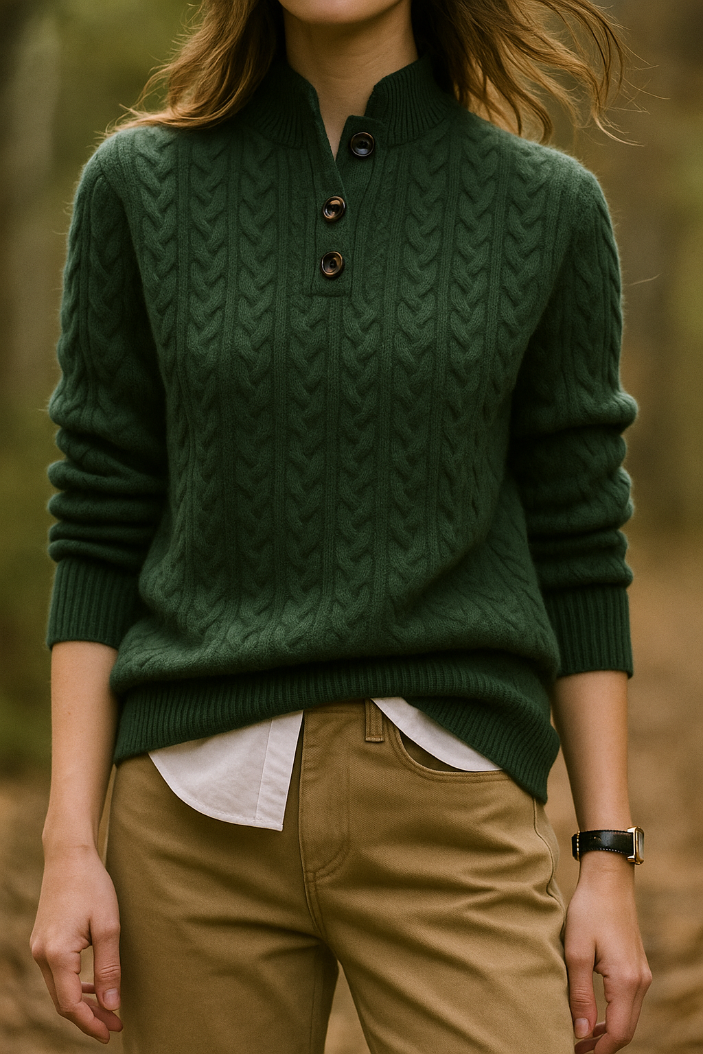 Arden kasjmier vest met knopen