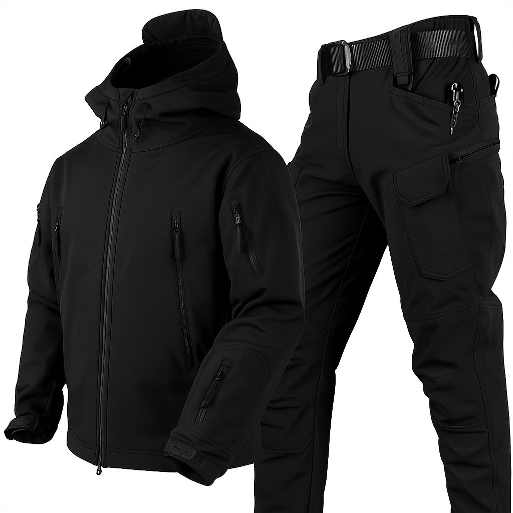Waterdichte winddichte outdoorset van jas en broek met fleecevoering